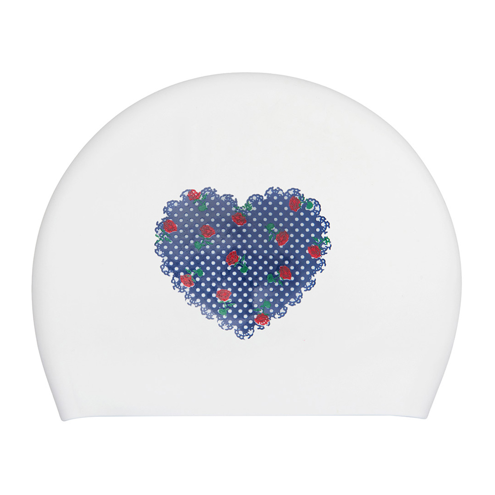 HOOG heart Rose Silicone Swim Cap white [SSC933] 상품컷