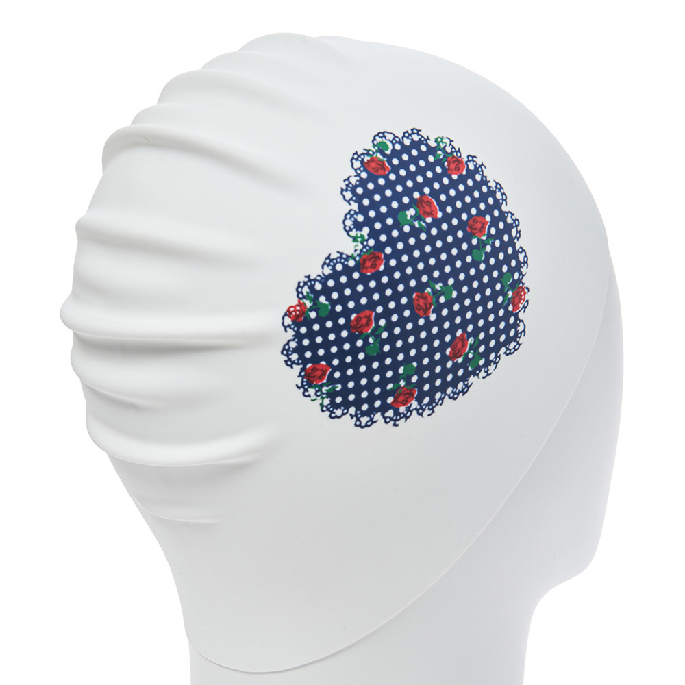 HOOG heart Rose Silicone Swim Cap white [SSC933] 디테일
