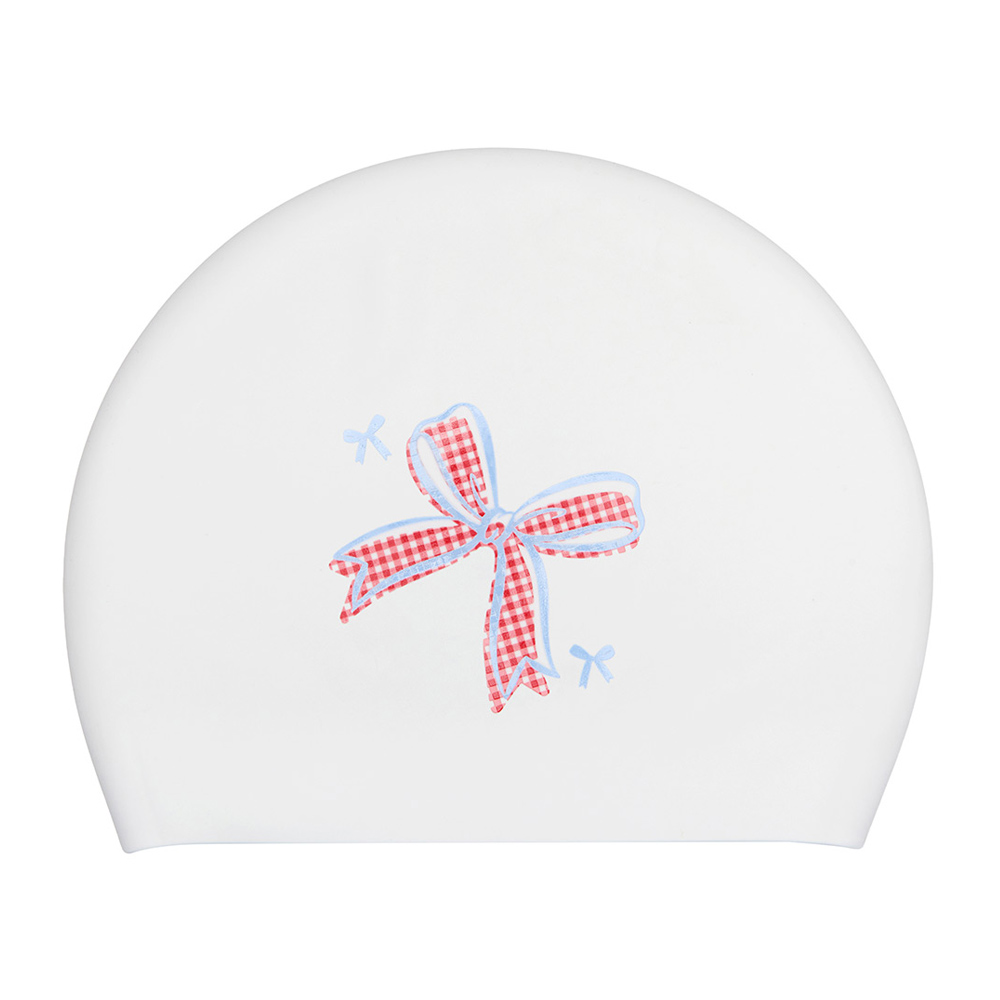 HOOG Vine ribbon Silicone Swim Cap white [SSC932] 상품컷