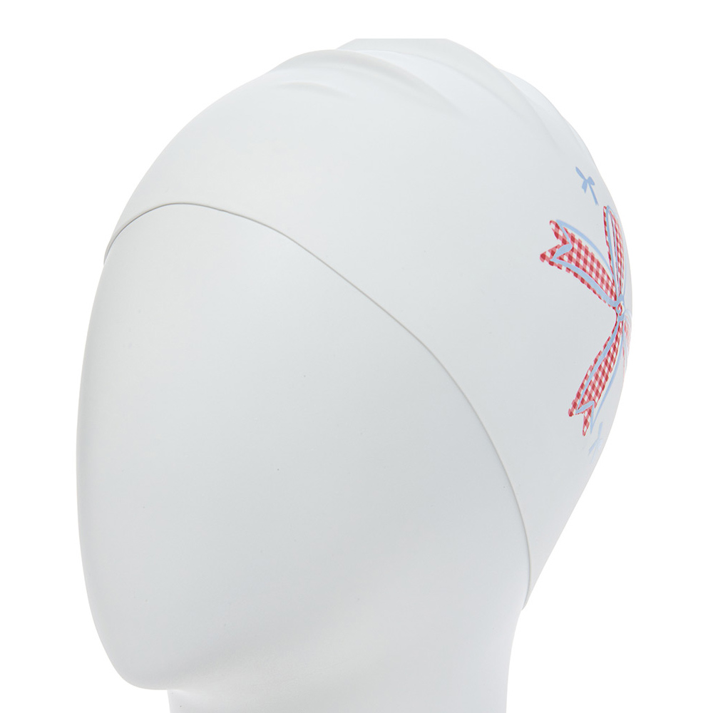 Vine ribbon Silicone Swim Cap white