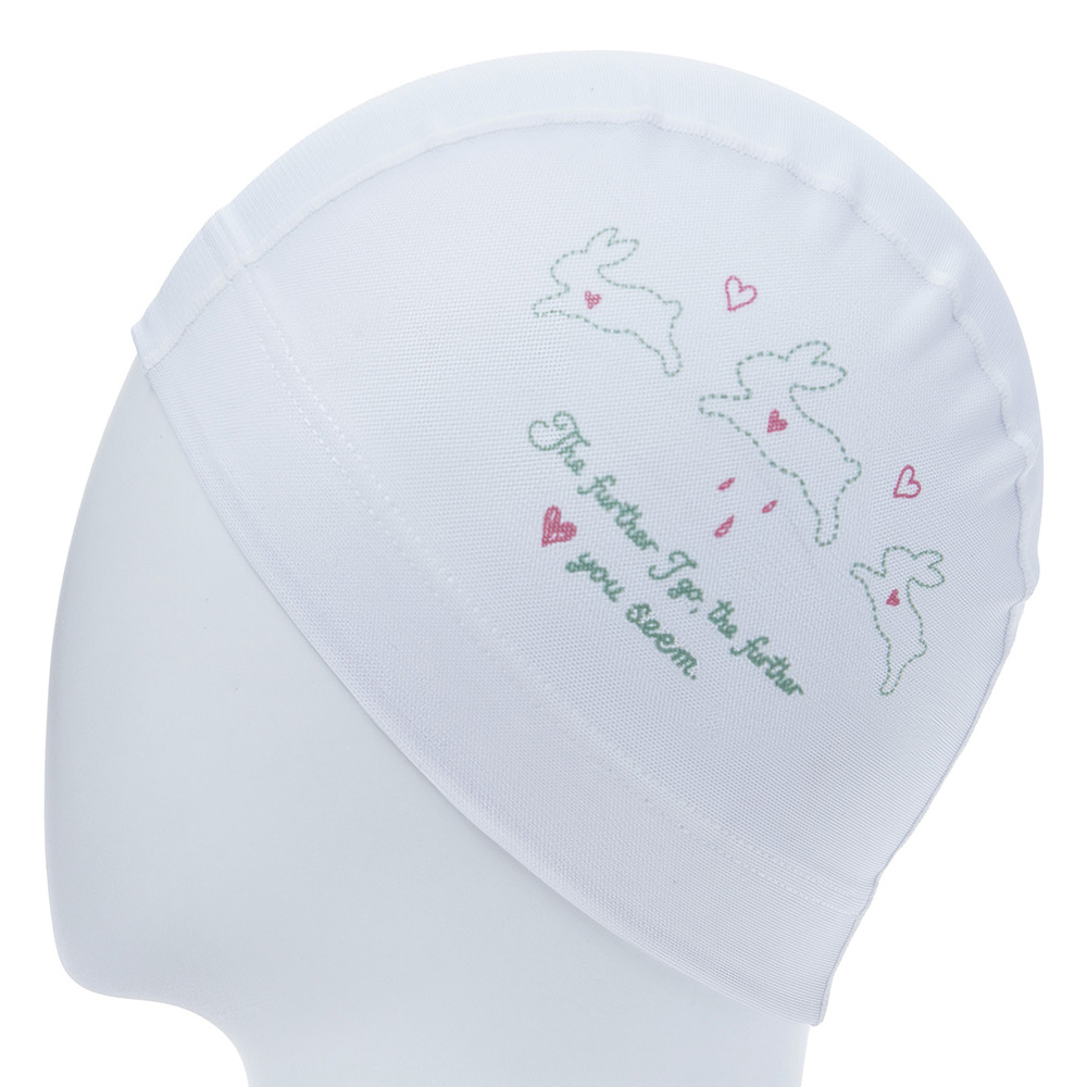 HOOG Funder Green Bunny Mesh Swim Cap white [SNM947] 디테일