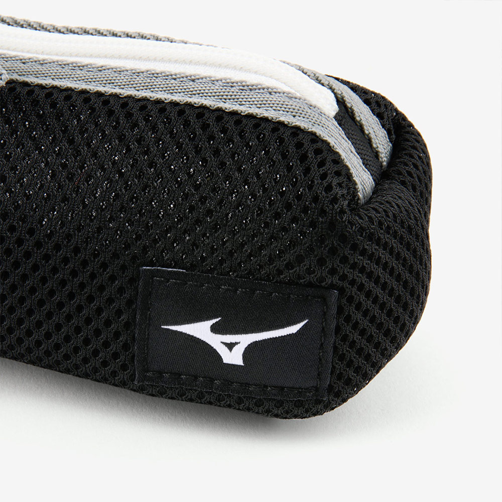 MIZUNO Mesh Swim Cap Goggles Case Black Gray [N3JMD02009] 디테일