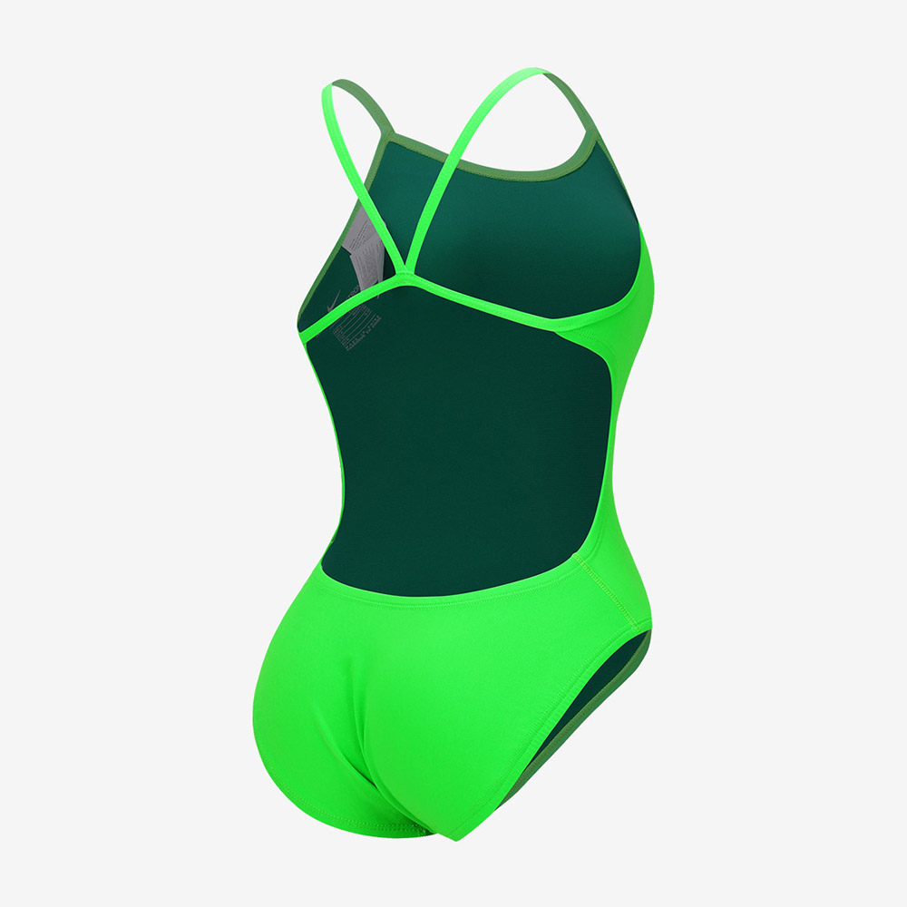 NIKE SWIM Answer Solid Cut Out Training Voltage green [NESSA018-311 embroidery logo Women's ] 디테일