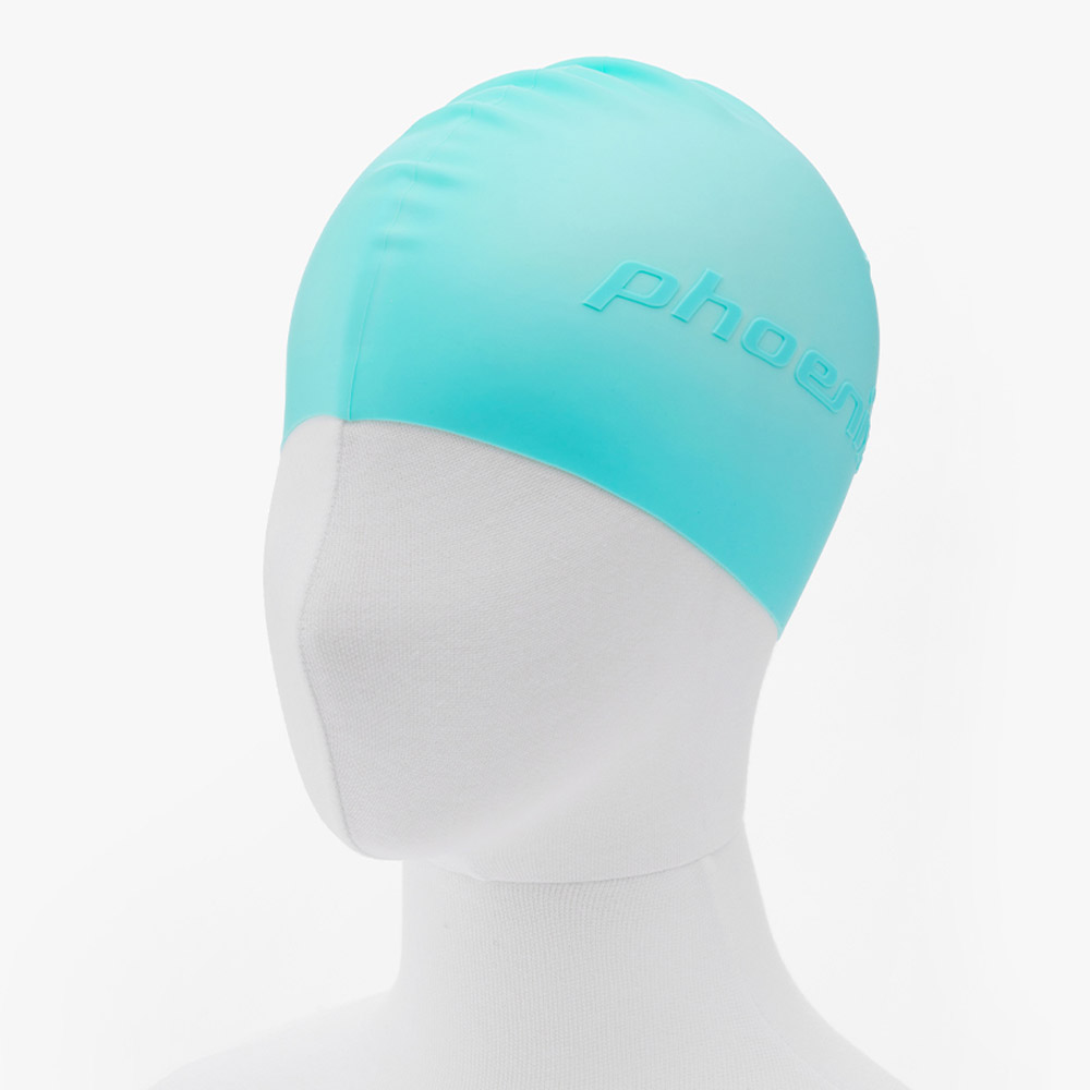 Emboss logo Silicone Swim Cap Aquamint
