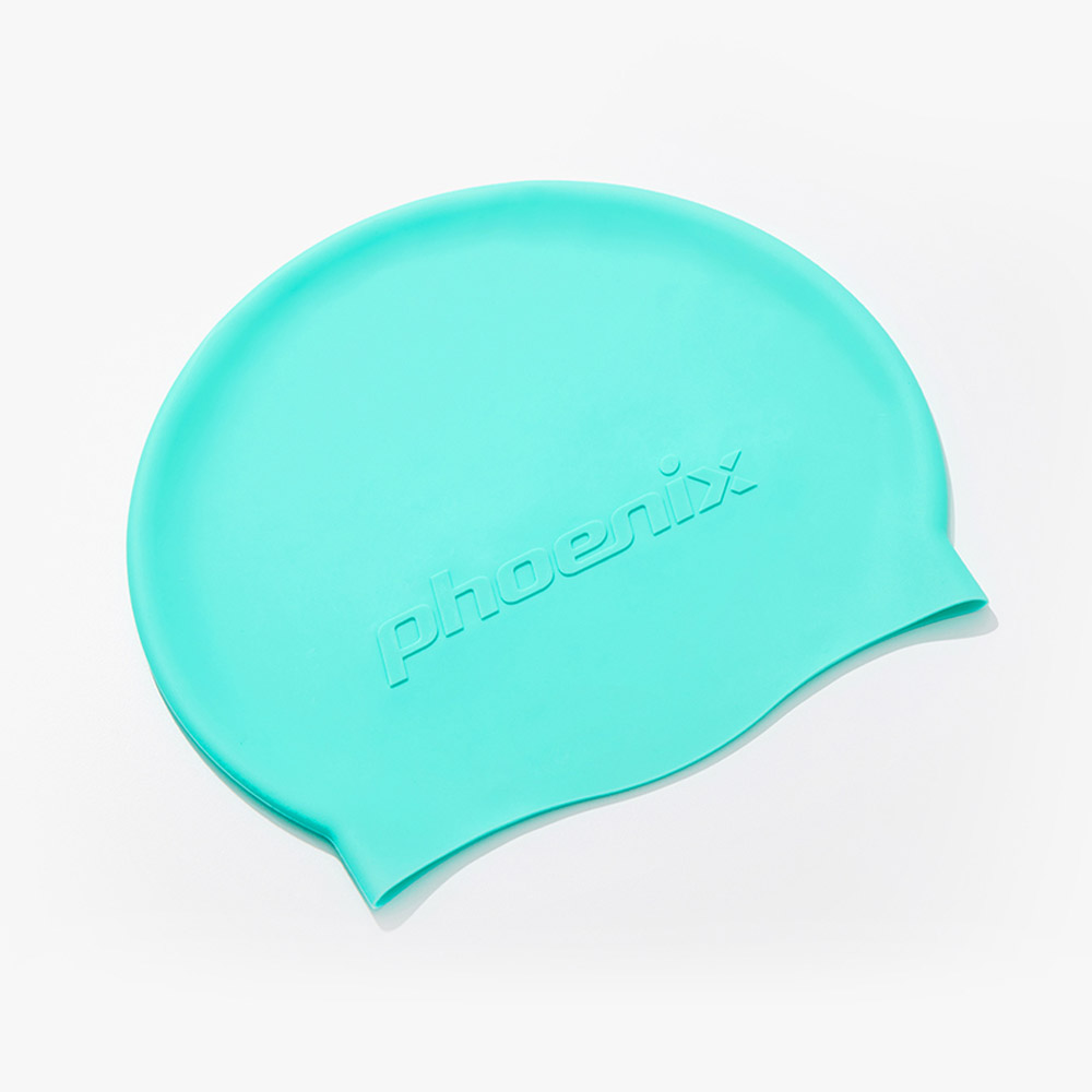 Emboss logo Silicone Swim Cap Aquamint