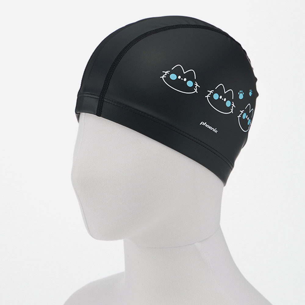 Nyangnyang Wave PU Coating Swim Cap black