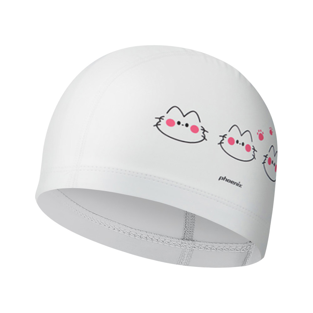 PHOENIX Nyangnyang Wave PU Coating Swim Cap white [PCU-02 Nyangnyang Wave (WHT)]
