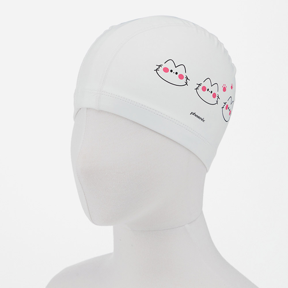 PHOENIX Nyangnyang Wave PU Coating Swim Cap white [PCU-02 Nyangnyang Wave (WHT)] 디테일
