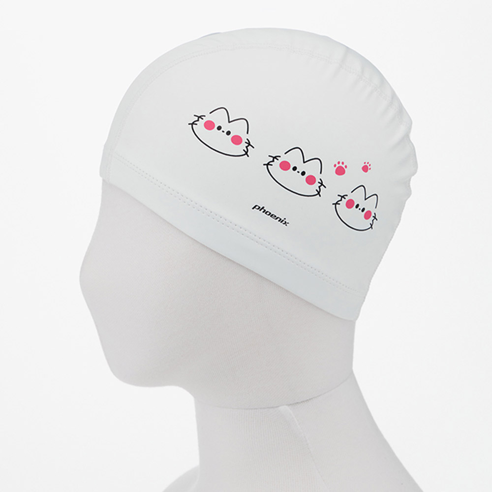 PHOENIX Nyangnyang Wave PU Coating Swim Cap white [PCU-02 Nyangnyang Wave (WHT)] 디테일