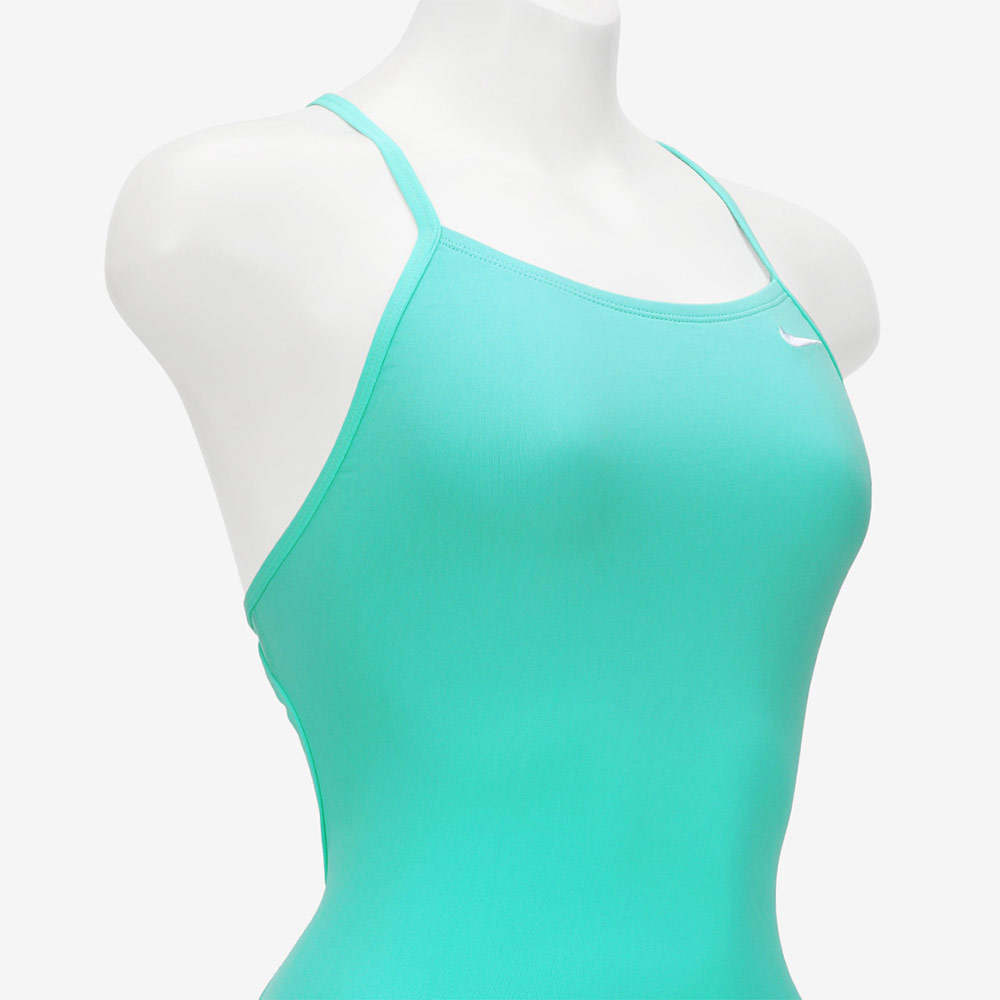 NIKE SWIM Answer Solid Lace Up Tie Back Swimsuit middle cut Training Bleach Turk [NESSG000-468 embroidery logo Women's ] 디테일