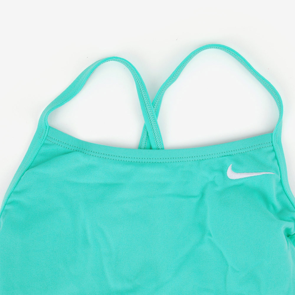 NIKE SWIM Answer Solid Lace Up Tie Back Swimsuit middle cut Training Bleach Turk [NESSG000-468 embroidery logo Women's ] 디테일