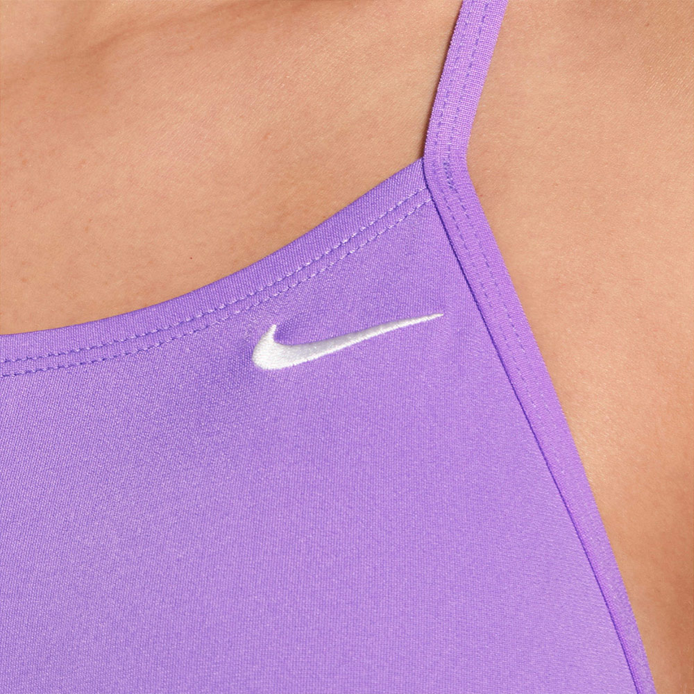 NIKE SWIM Answer Solid Lace Up Tie Back Swimsuit middle cut Training Bright Violet [NESSG000-569 embroidery logo Women's ] 디테일
