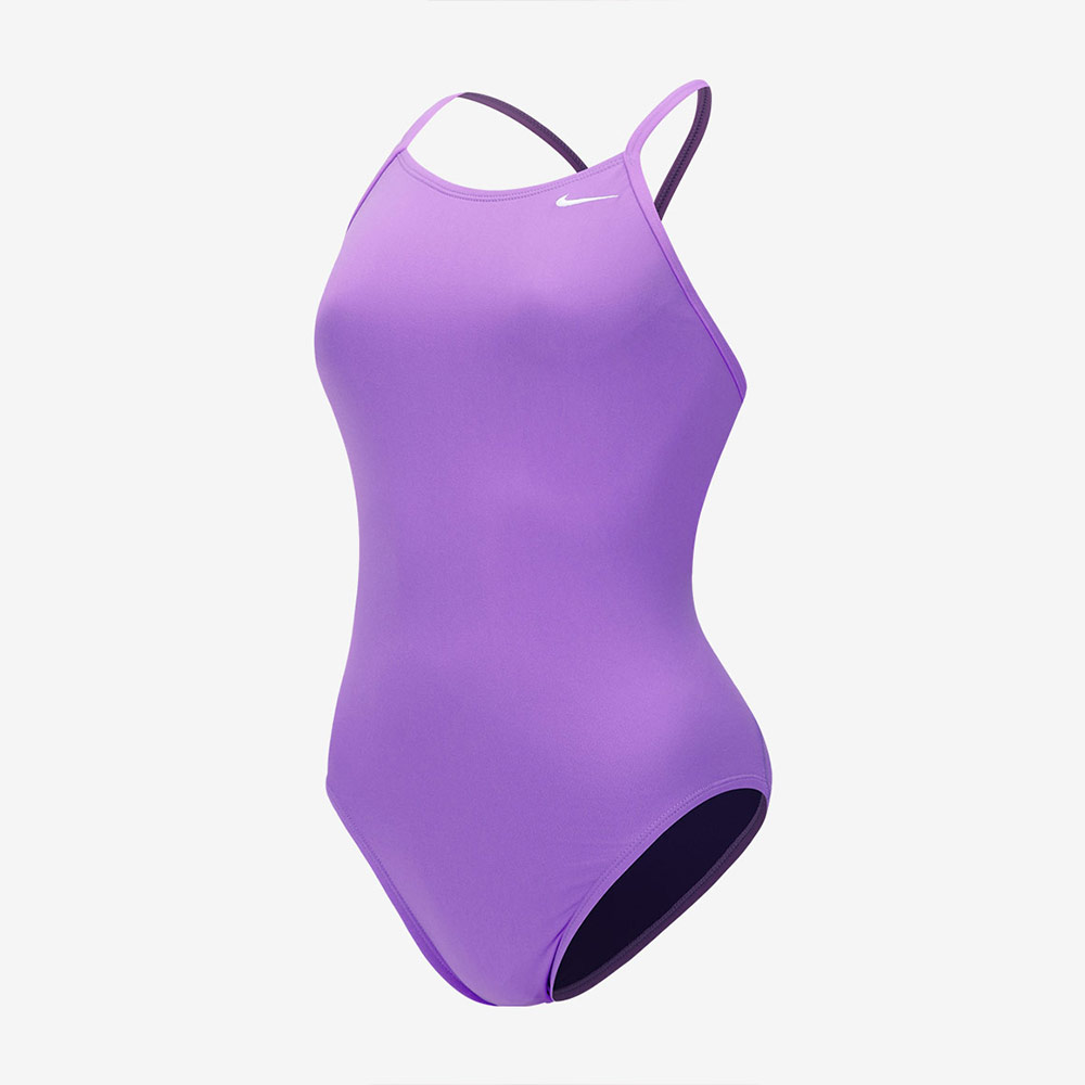 NIKE SWIM Answer Solid Lace Up Tie Back Swimsuit middle cut Training Bright Violet [NESSG000-569 embroidery logo Women's ] 디테일