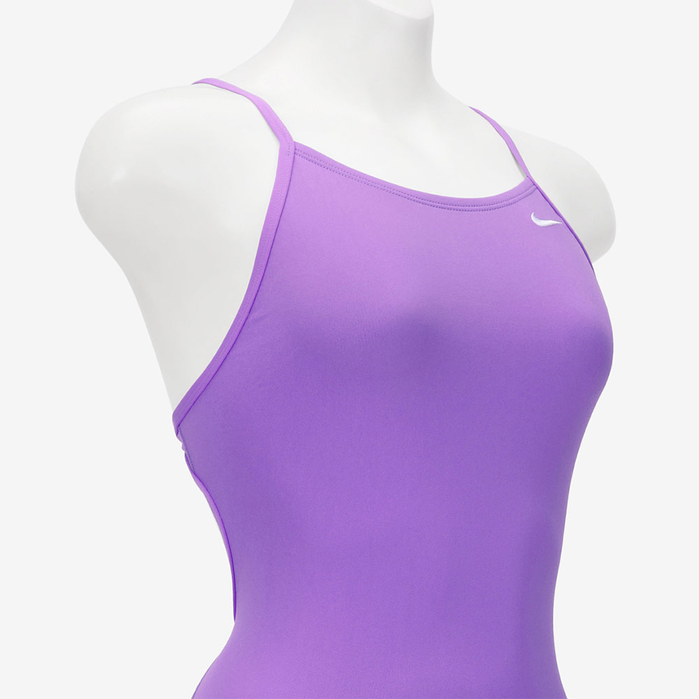 NIKE SWIM Answer Solid Lace Up Tie Back Swimsuit middle cut Training Bright Violet [NESSG000-569 embroidery logo Women's ] 디테일