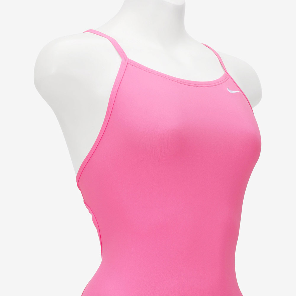 NIKE SWIM Answer Solid Lace Up Tie Back Swimsuit middle cut Training pink Glow [NESSG000-663 embroidery logo Women's ] 디테일