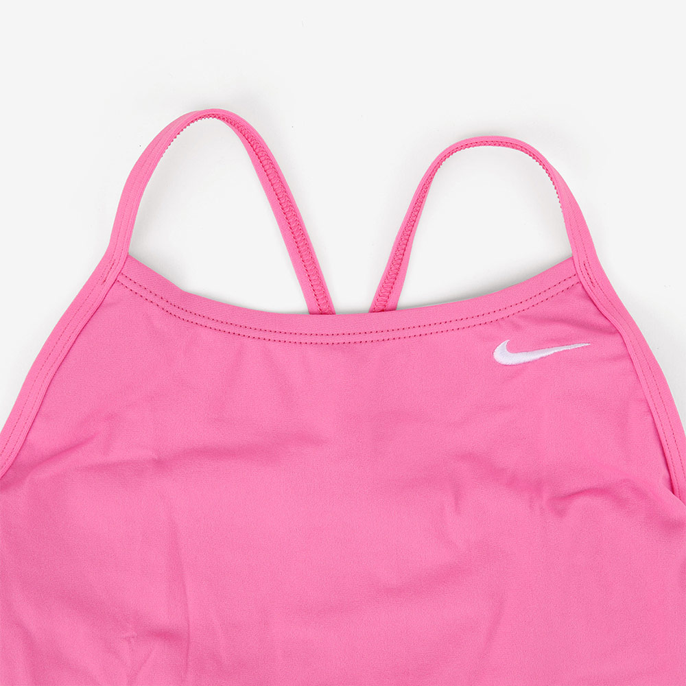 NIKE SWIM Answer Solid Lace Up Tie Back Swimsuit middle cut Training pink Glow [NESSG000-663 embroidery logo Women's ] 디테일