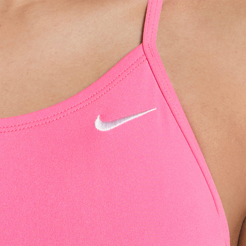 NIKE SWIM Answer Solid Lace Up Tie Back Swimsuit middle cut Training pink Glow [NESSG000-663 embroidery logo Women's ] 디테일