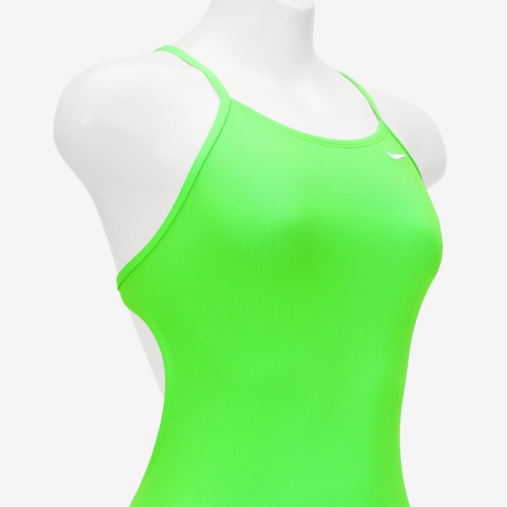 NIKE SWIM Answer Solid Cut Out middle cut Training Voltage green [NESSG001-311 embroidery logo Women's ] 디테일