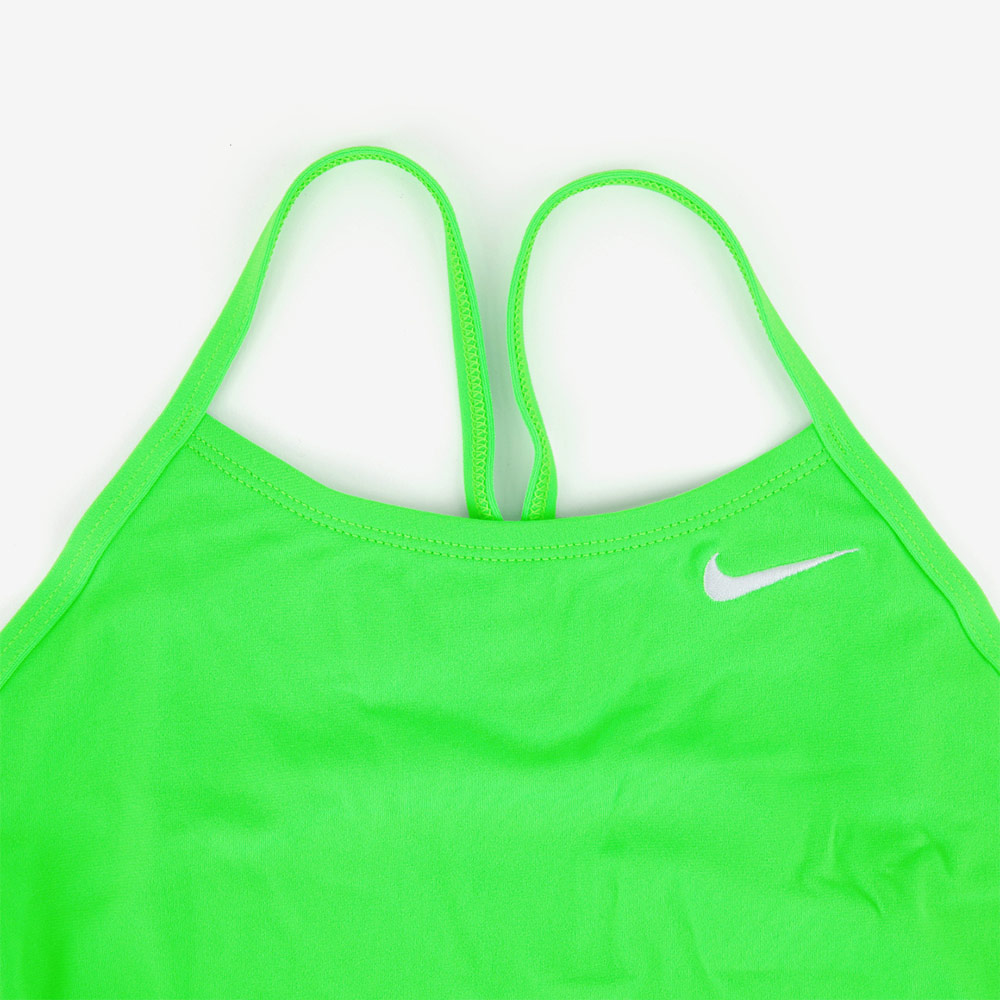 NIKE SWIM Answer Solid Cut Out middle cut Training Voltage green [NESSG001-311 embroidery logo Women's ] 디테일