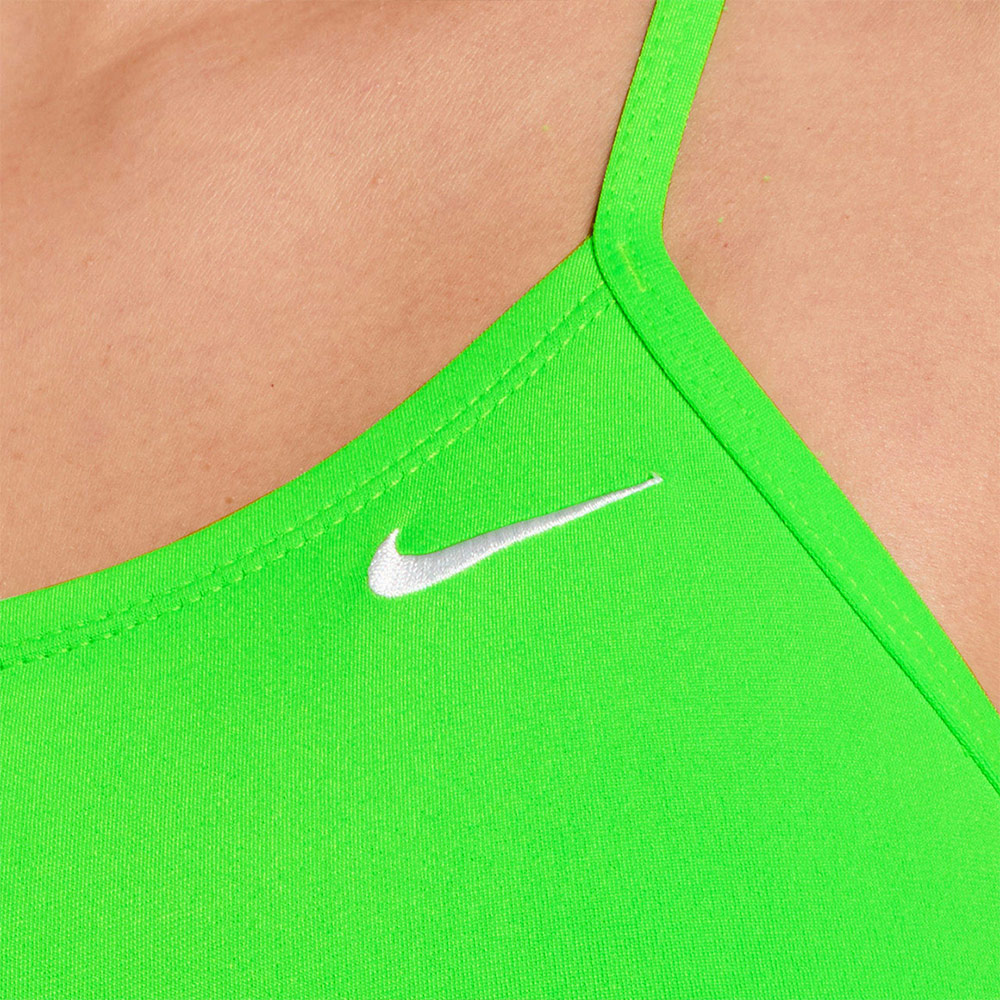 NIKE SWIM Answer Solid Cut Out middle cut Training Voltage green [NESSG001-311 embroidery logo Women's ] 디테일