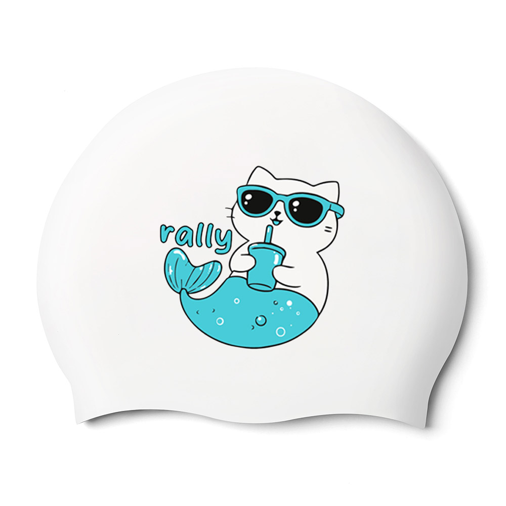 RALLY Aqua Cat Silicone Swim Cap Mint [RRUC529(MNT)]