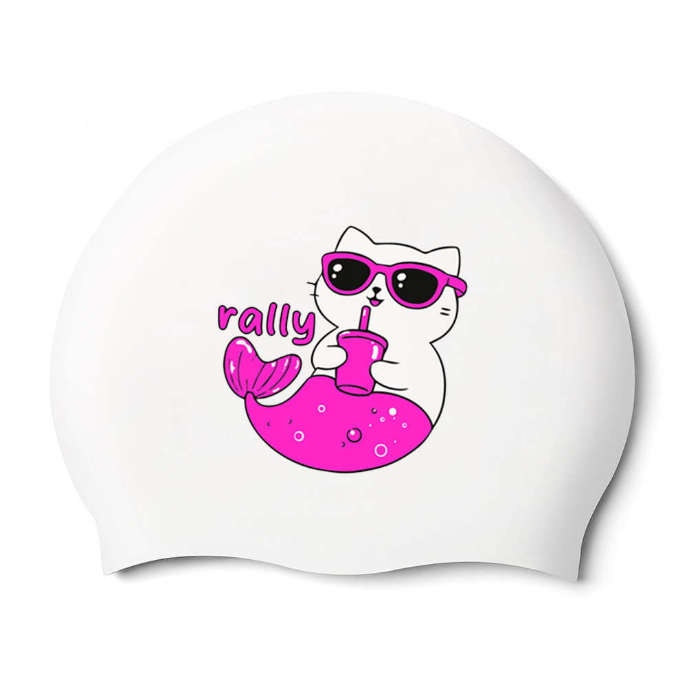 RALLY Aqua Cat Silicone Swim Cap pink [RRUC529(PNK)]