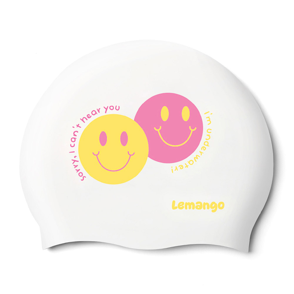 LEMANGO バブルガム デュオ シリコン スイムキャップ ホワイト [LGNSC60006302] 상품컷