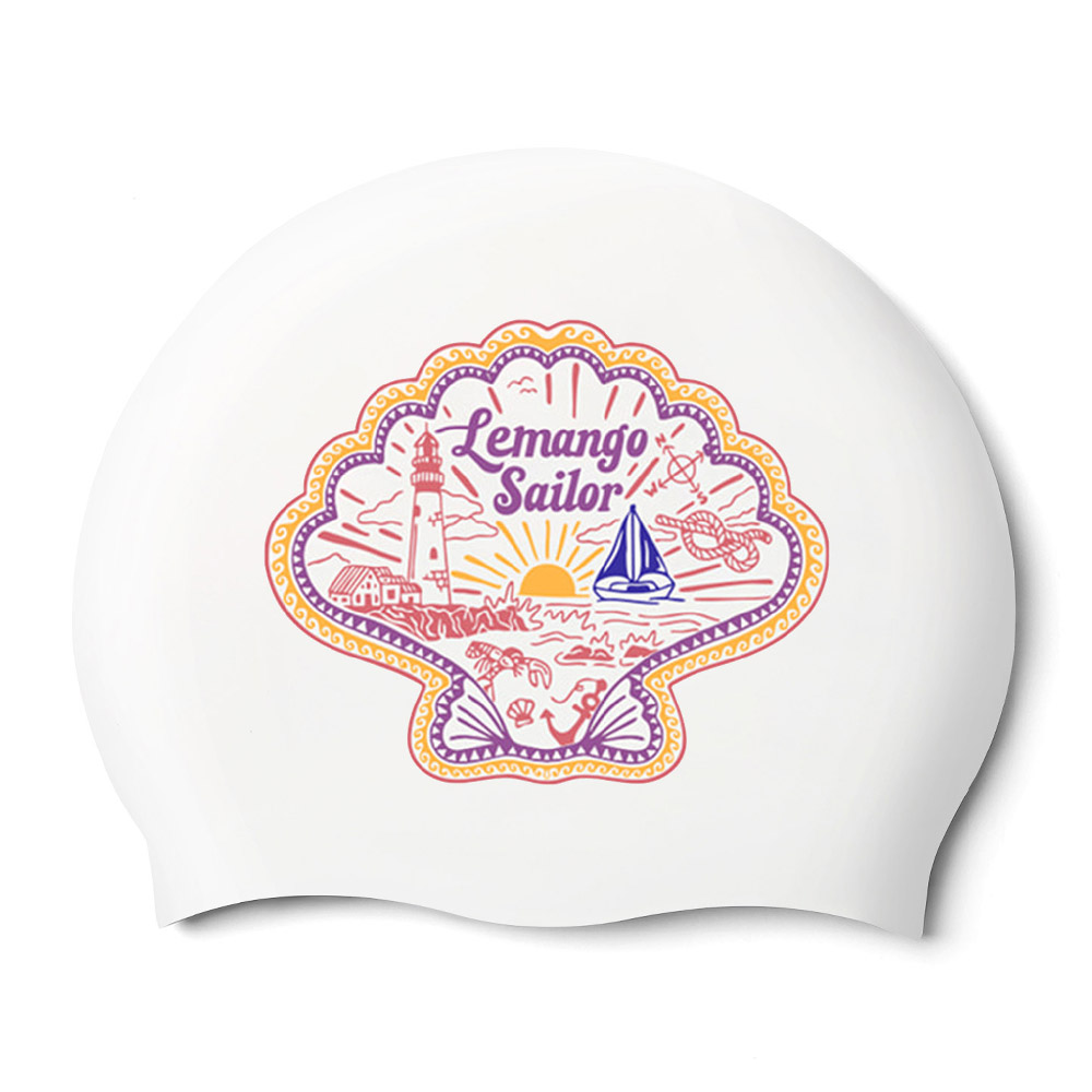 LEMANGO Riviera Marina Violet Silicone Swim Cap white [LGNSC60006326] 상품컷