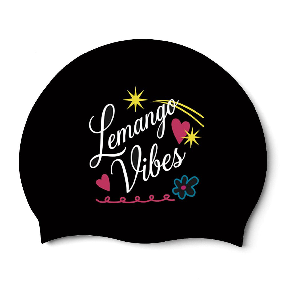 LEMANGO 愛 ポストカード シリコン スイムキャップ ブラック [LGNSC60006317]