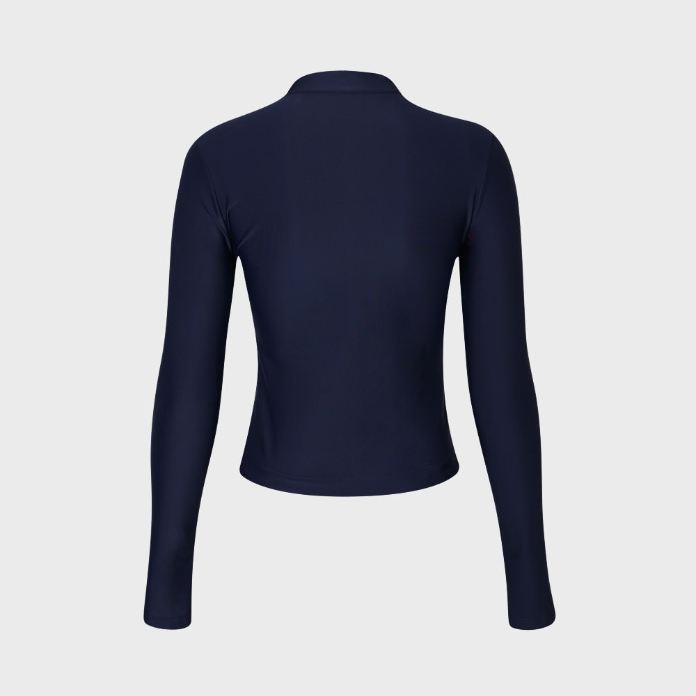 LEMANGO モダン クラシック クロップ Zip Front ラッシュガード ネイビー [LSWRG63296319 レディース ビーチウェア] 디테일