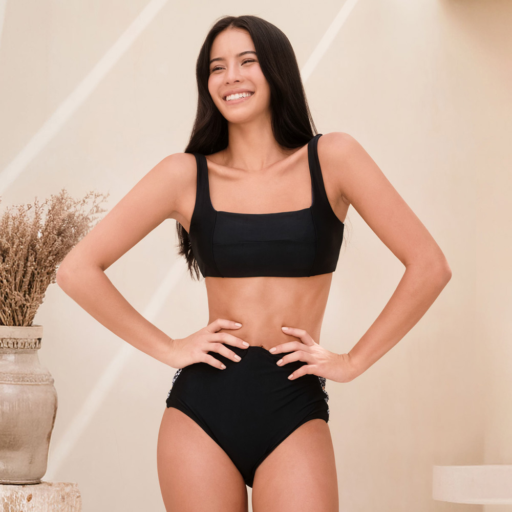 LEMANGO Midnight hound ribbon bikini black [LSWBK63136313 Women's beach swimwear] 디테일
