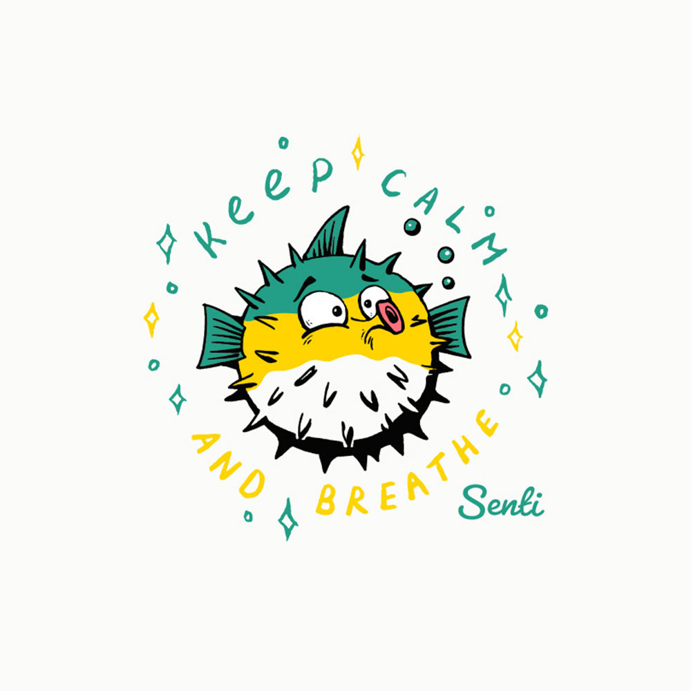 SENTI Angry Puffer Silicone Swim Cap white [SC-2644] 디테일