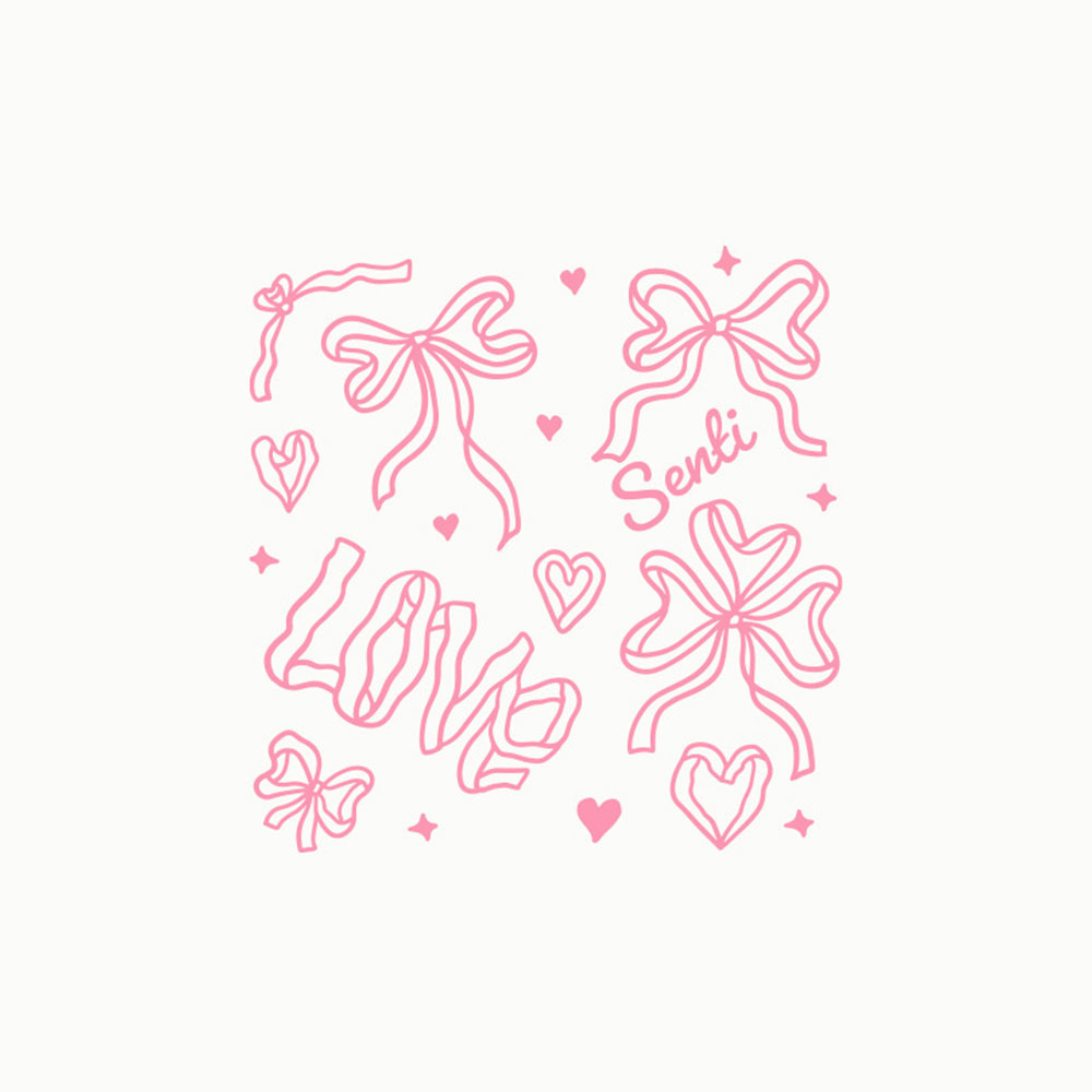 SENTI Heart and Bow Silicone Swim Cap white [SC-2647] 디테일