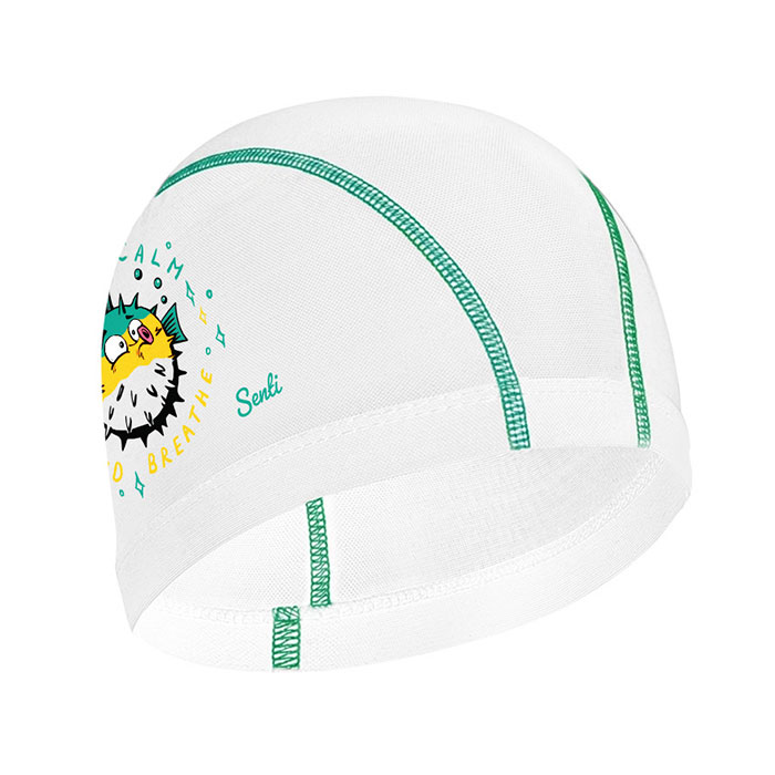 SENTI Angry Puffer Mesh Swim Cap white [SC-M614] 상품컷