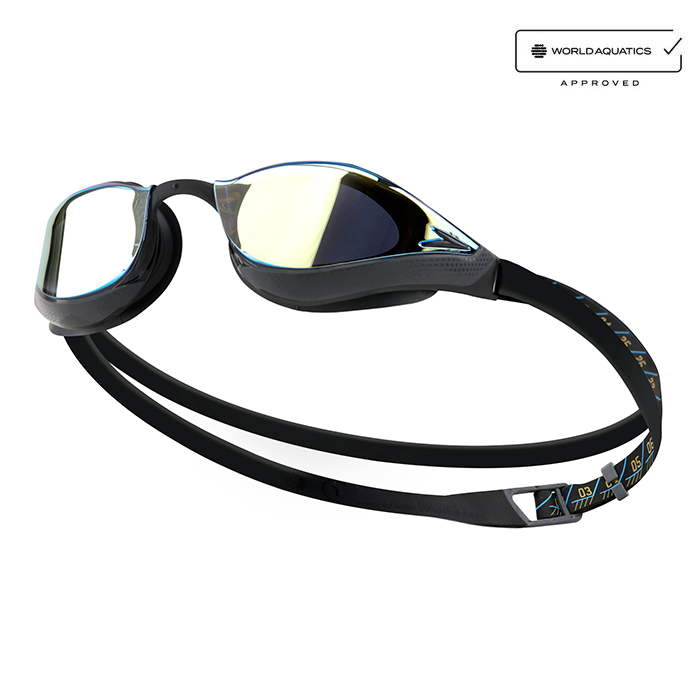 SPEEDO ピュアフォーカス ミラー 水泳ゴーグル ブラック Asian Fit [8-11779010 WA 承認]