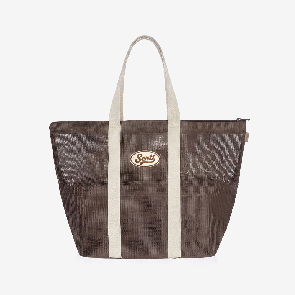 SENTI Multi Mesh tote bag brown [SB-704(BW) Swim bag]