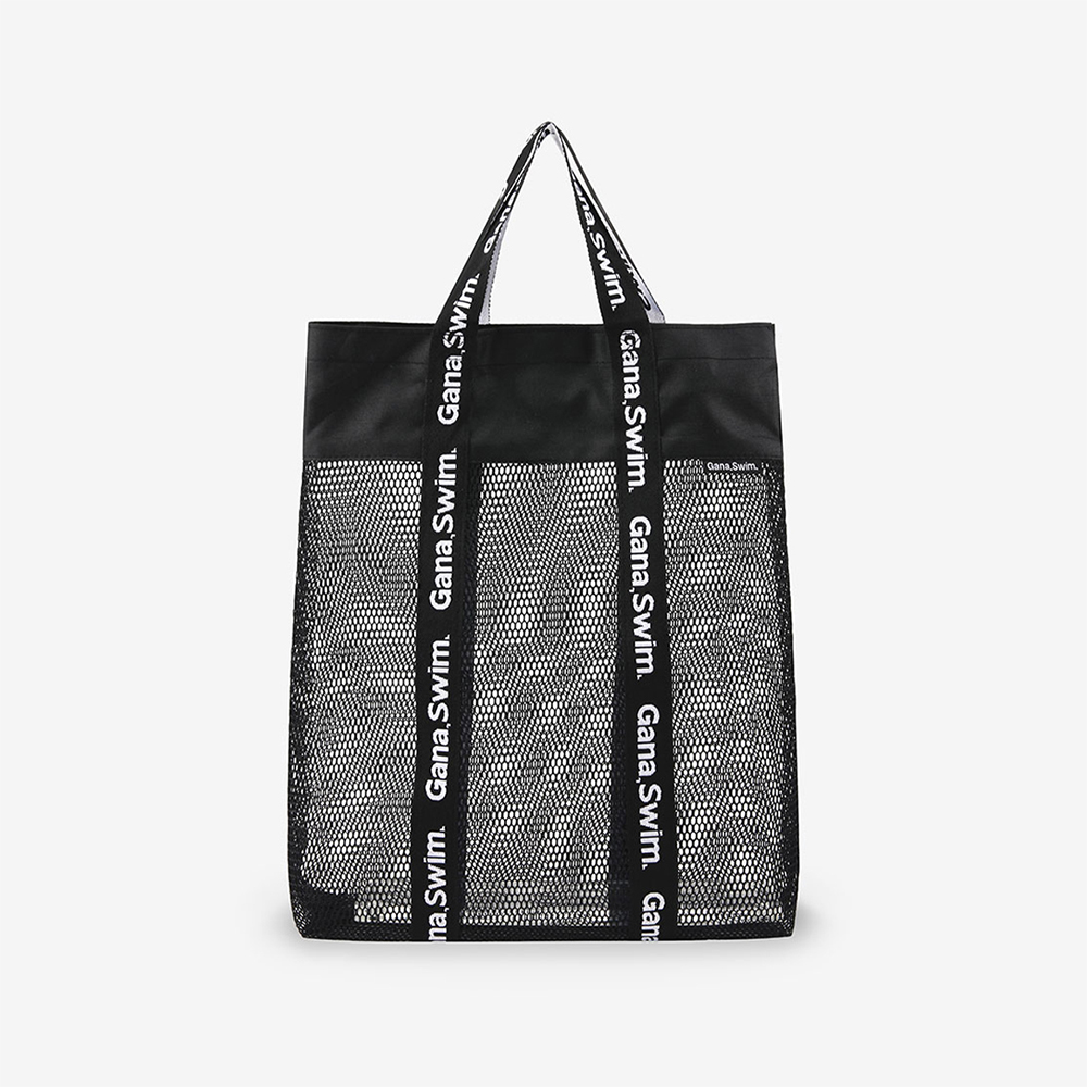 GANASWIM JQD ベーシック ベルクロ メッシュキャップバッグ ブラック [GGZUBG001(BLK) メッシュスイムバッグ] 상품컷