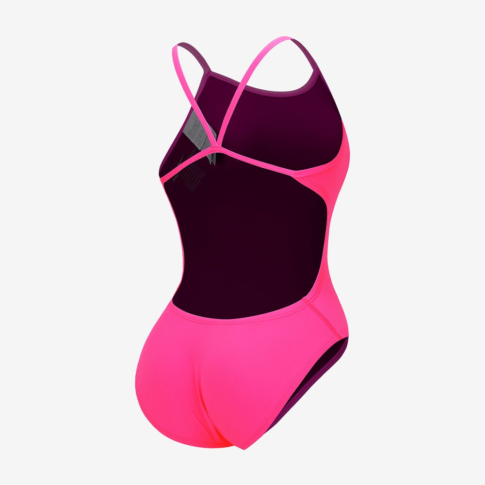NIKE SWIM Answer Solid Cut Out High cut Compression Hyper pink [NESSA018-678 embroidery Logo Women's] 디테일