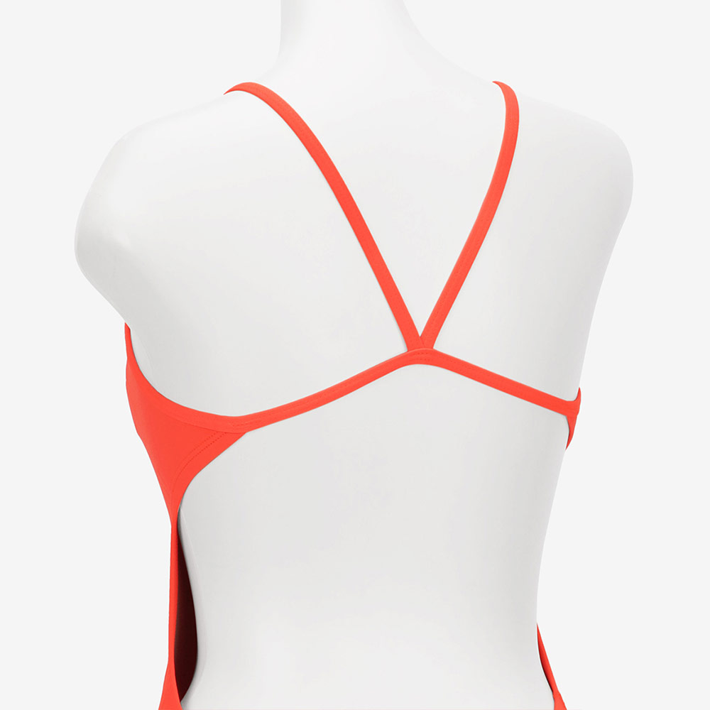 NIKE SWIM Answer Solid Cut Out High cut Compression Bright Crimson [NESSA018-631 embroidery Logo Women's] 디테일