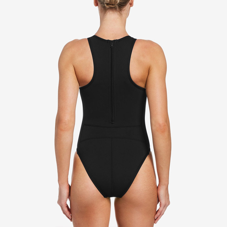 NIKE SWIM Women's Answer Solid Water Polo Swimsuit Black [NESSA060-001 (Black)] 디테일