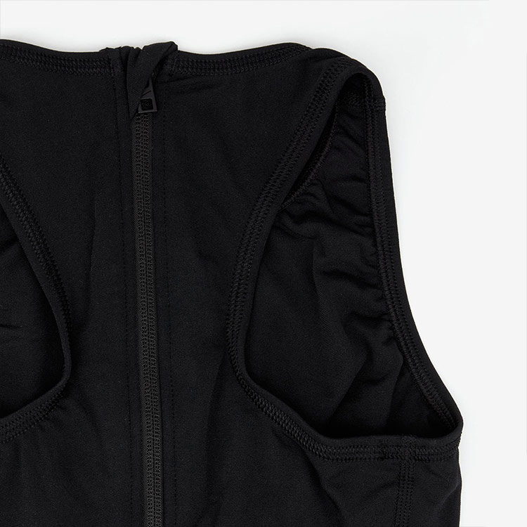 NIKE SWIM Women's Water Polo Solid Zip-up High Neck Swimsuit Black [NESSE001-001 Bathing Suit] 디테일