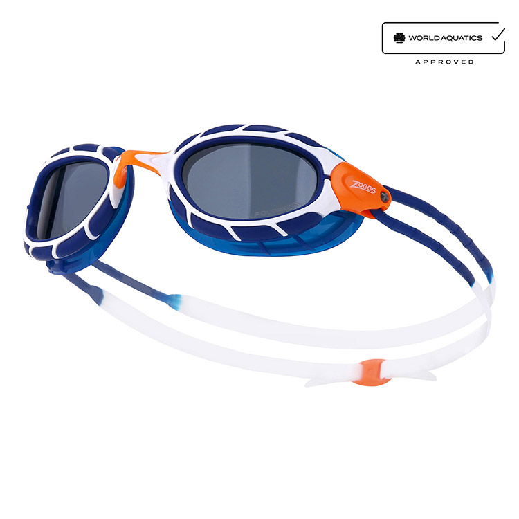 ZOGGS Predator Polarized Polarized Goggles Blue White [461060 (BLWHPSM) World Aquatics Approved] 상품컷
