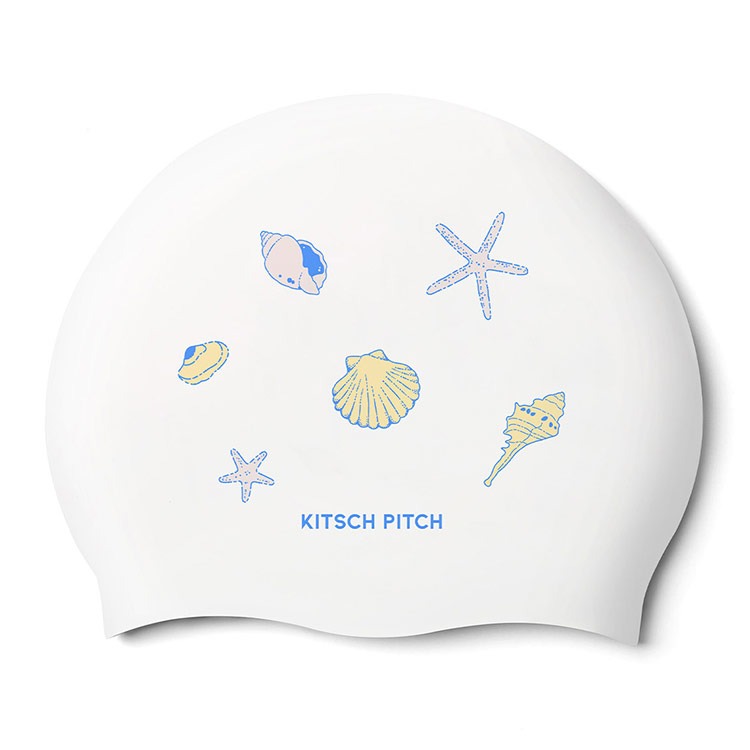 KITSCH PITCH Pure Shell Silicone Swim Cap White [KF2USC008] 상품컷