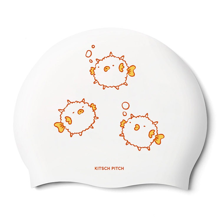 KITSCH PITCH Coral Carnival Silicone Swim Cap Orange [KF2USC006] 상품컷