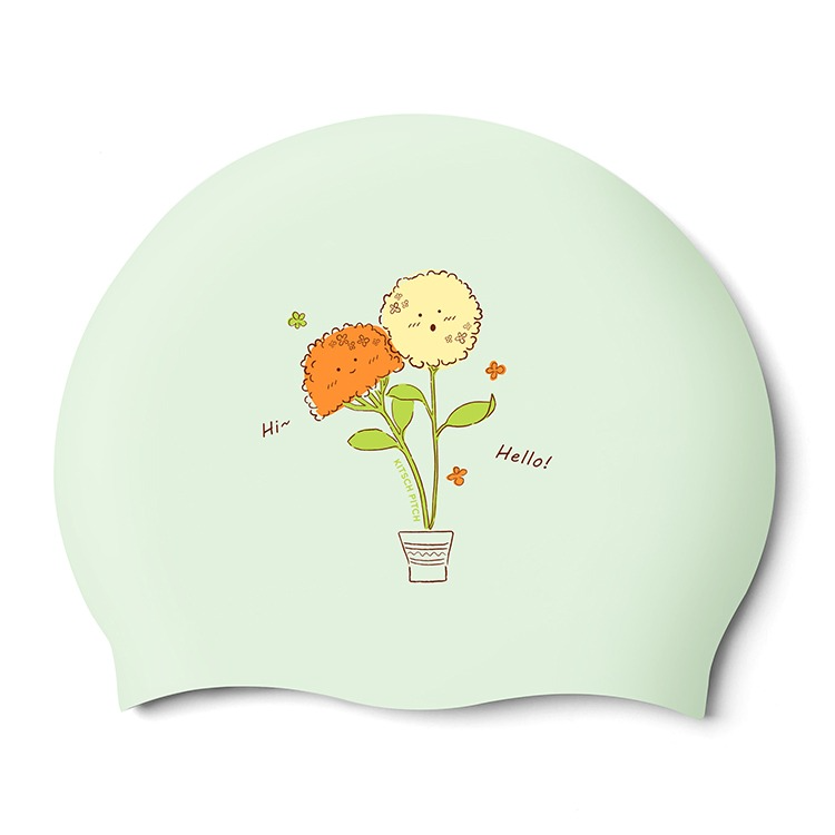 KITSCH PITCH Hello Pom Pom Silicone Swim Cap Pale Mint [KPE1CS037 (PMT)] 상품컷