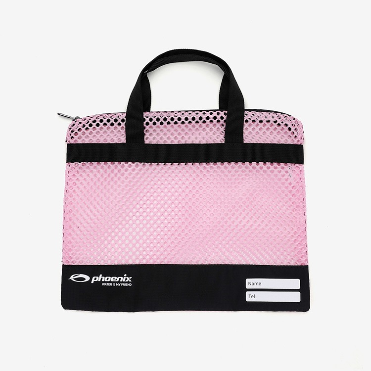 PHOENIX Horizontal Zip Up Mesh Tote Bag Swim Bag Pink [PSB-400 (PNK) Swim Bag] 상품컷
