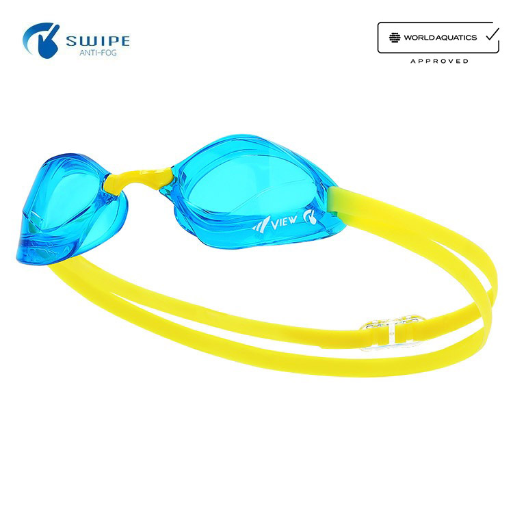 VIEW BladeF Swipe Antifog Non-Cushioned Goggles Aqua [V122SA (AM) World Aquatics Approved] 상품컷