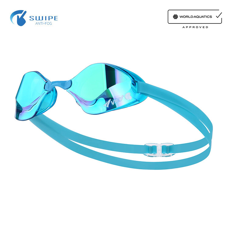 VIEW Blade F Swipe Mirrored Non-Cushion Swim Goggle Emerald [V122SAM (AMEM) FINA Approved]
