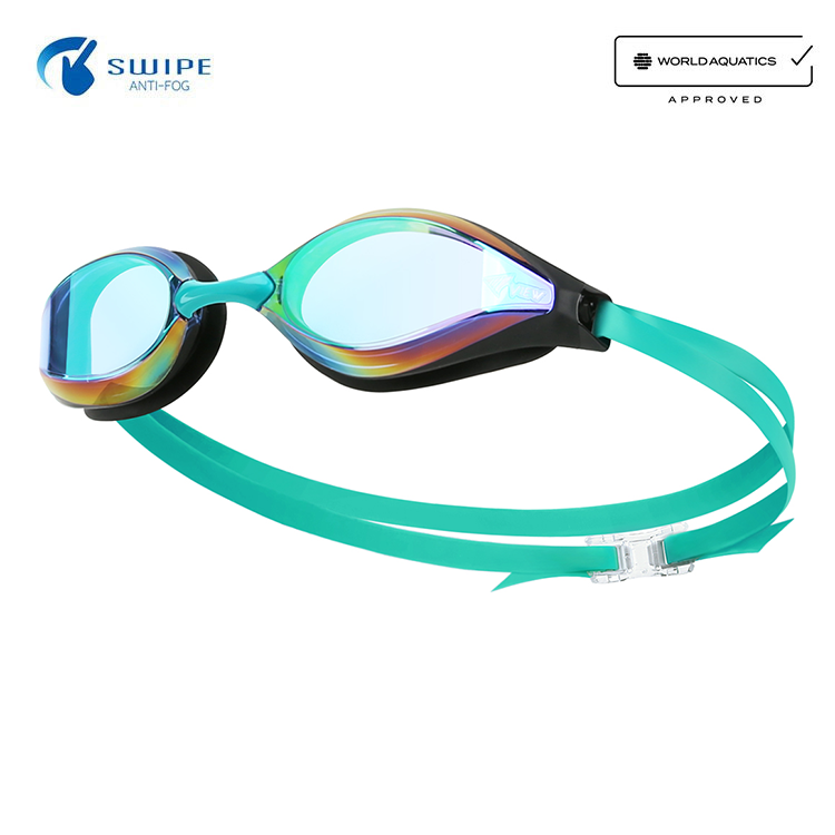 VIEW El Flexible Fit Swipe Antifog Mirrored Goggles Blue [V240ASAM (BLEM) World Aquatics Approved]