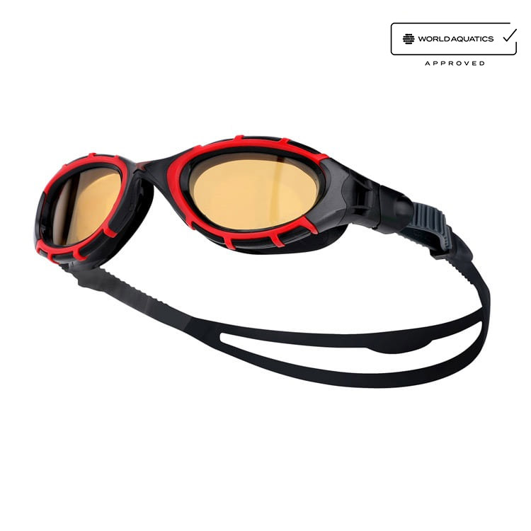 ZOGGS Predator Flex Polarized Ultra Goggles Black Red [461046 (RDBKPCP) World Aquatics Approved + Antifog Giveaway] 상품컷